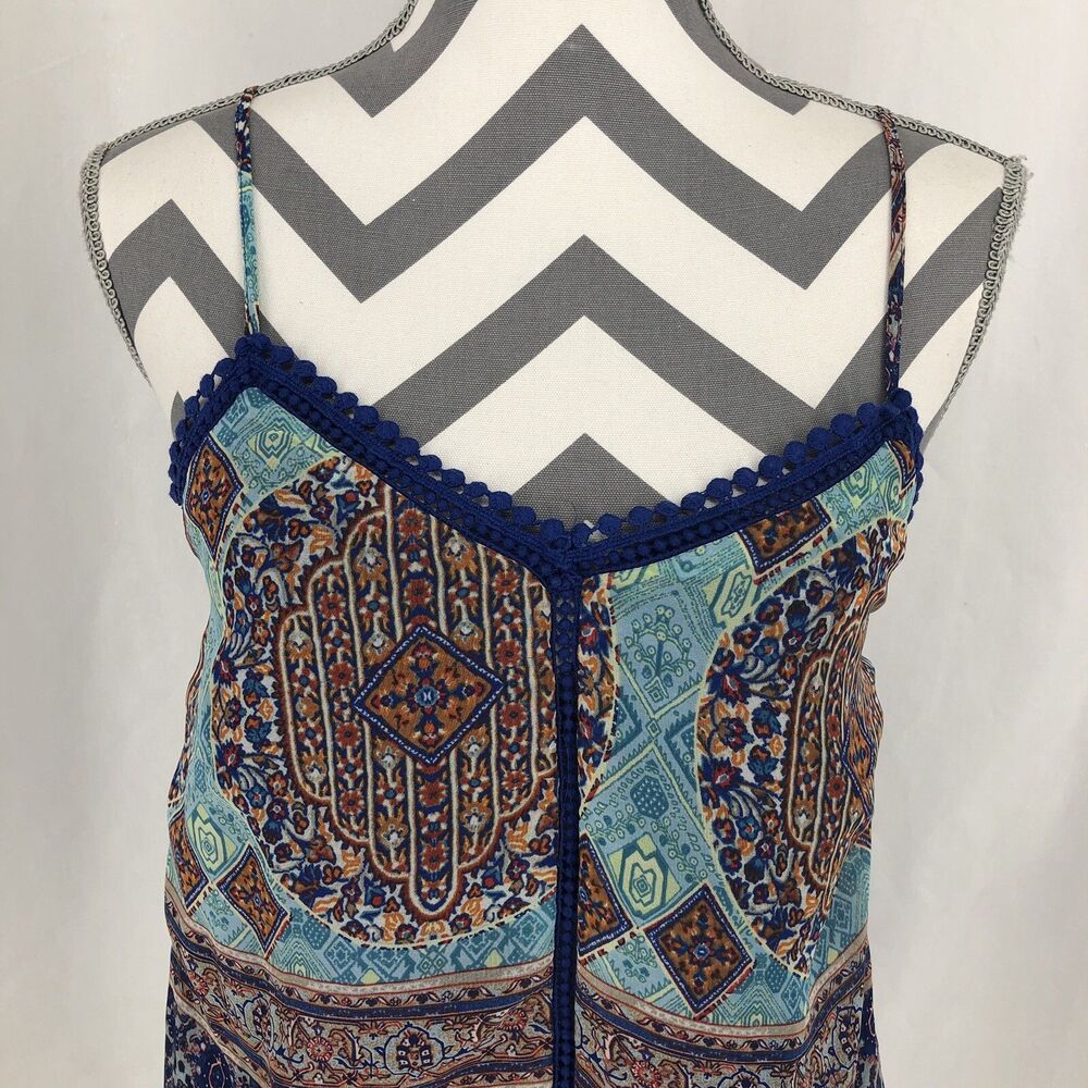 Collective Concepts Blue Floral Camisole Tank TS2235 Medium